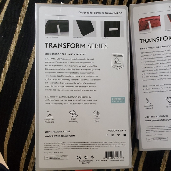 Zizo Samsung Galaxy A52 5G Phone case Red or Black Shockproof slim - Picture 4 of 4